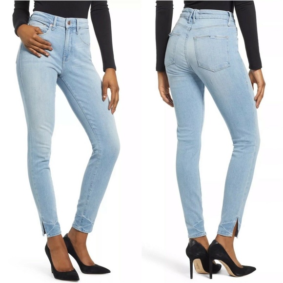 Good American Denim - Good American Good Leg Split Hem Skinny Jeans